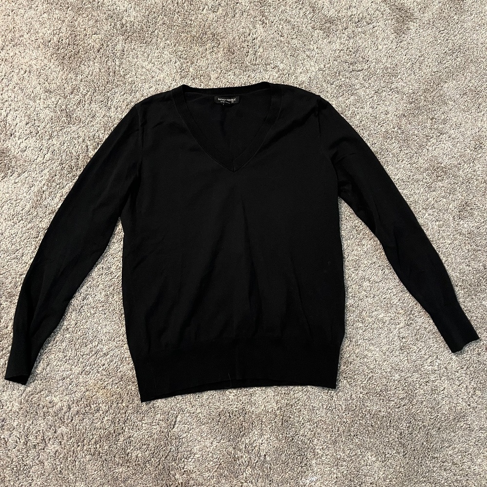 Banana Republic Women's Cotton Stretch Sweater - Black / S